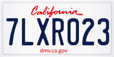 CA license plate 7LXR023