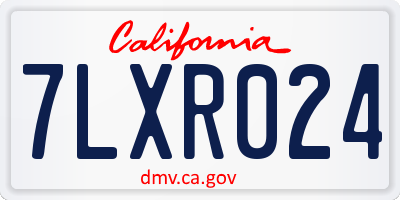 CA license plate 7LXR024