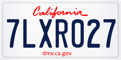 CA license plate 7LXR027