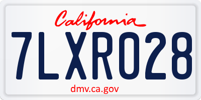 CA license plate 7LXR028