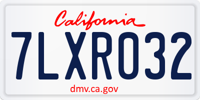 CA license plate 7LXR032