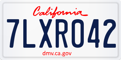 CA license plate 7LXR042