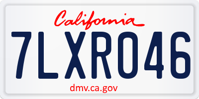 CA license plate 7LXR046