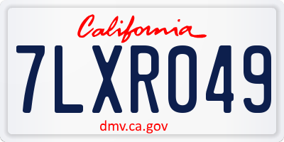 CA license plate 7LXR049