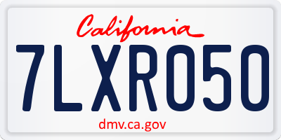 CA license plate 7LXR050