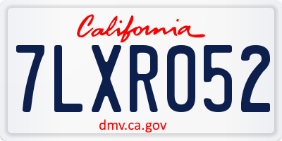 CA license plate 7LXR052