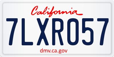 CA license plate 7LXR057
