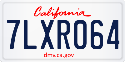 CA license plate 7LXR064