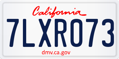 CA license plate 7LXR073