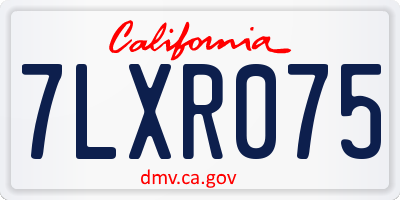 CA license plate 7LXR075