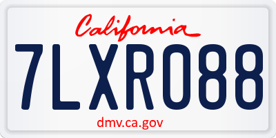CA license plate 7LXR088