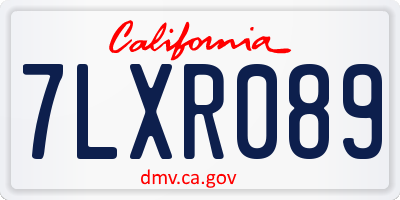 CA license plate 7LXR089