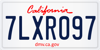 CA license plate 7LXR097