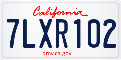 CA license plate 7LXR102