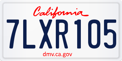 CA license plate 7LXR105