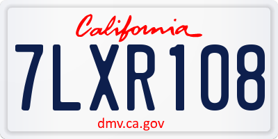 CA license plate 7LXR108