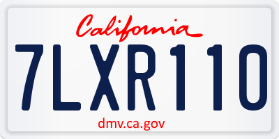 CA license plate 7LXR110