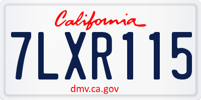 CA license plate 7LXR115