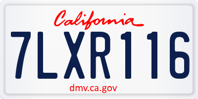 CA license plate 7LXR116
