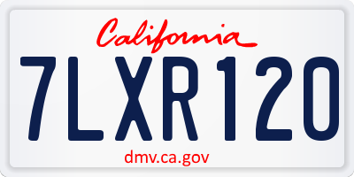 CA license plate 7LXR120