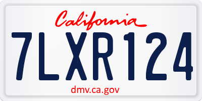 CA license plate 7LXR124