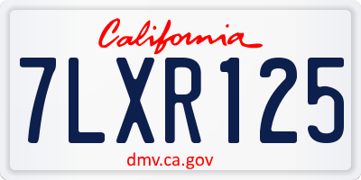 CA license plate 7LXR125