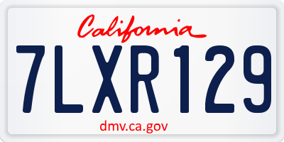 CA license plate 7LXR129
