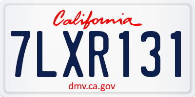 CA license plate 7LXR131