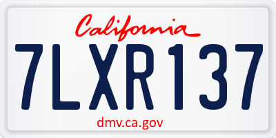 CA license plate 7LXR137