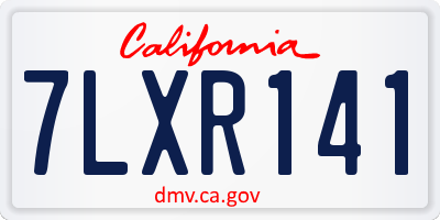 CA license plate 7LXR141