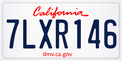 CA license plate 7LXR146