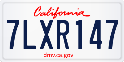 CA license plate 7LXR147