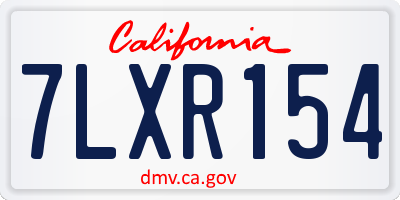CA license plate 7LXR154