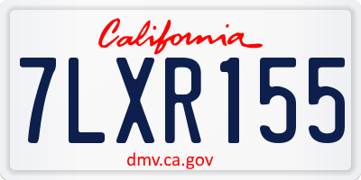 CA license plate 7LXR155
