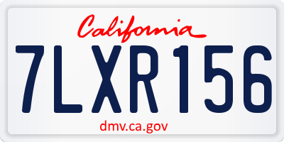 CA license plate 7LXR156