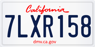 CA license plate 7LXR158