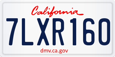 CA license plate 7LXR160
