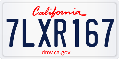 CA license plate 7LXR167