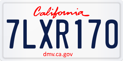 CA license plate 7LXR170