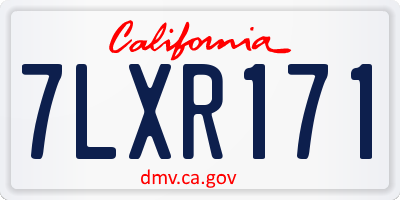 CA license plate 7LXR171
