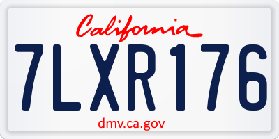 CA license plate 7LXR176