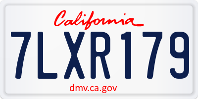 CA license plate 7LXR179