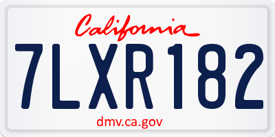 CA license plate 7LXR182