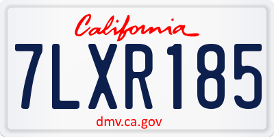 CA license plate 7LXR185