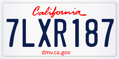 CA license plate 7LXR187