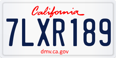 CA license plate 7LXR189