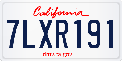 CA license plate 7LXR191