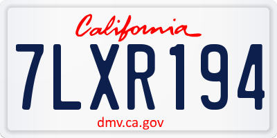 CA license plate 7LXR194