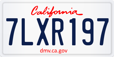 CA license plate 7LXR197