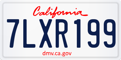 CA license plate 7LXR199